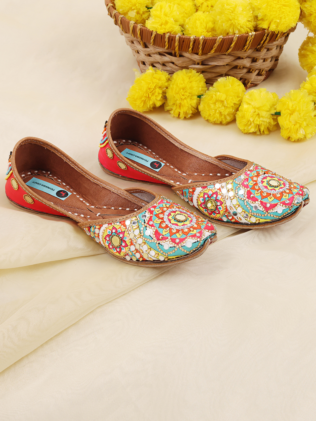 Gulshan Multicolor jutti | Bridal ethnic heavy mojari for women