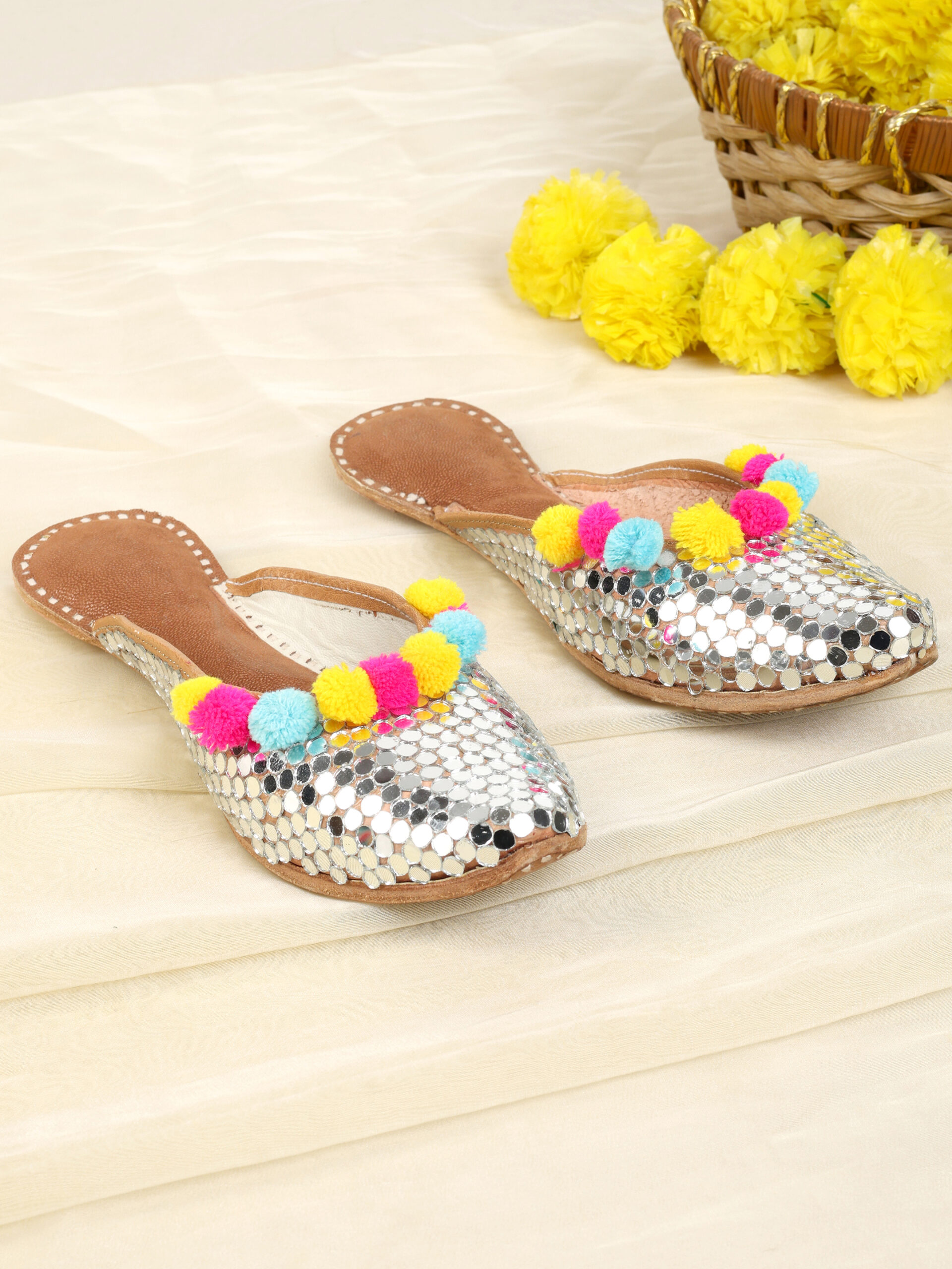 PehnawaCraft Carnival multi color Jutti | Mirror colorful mojari