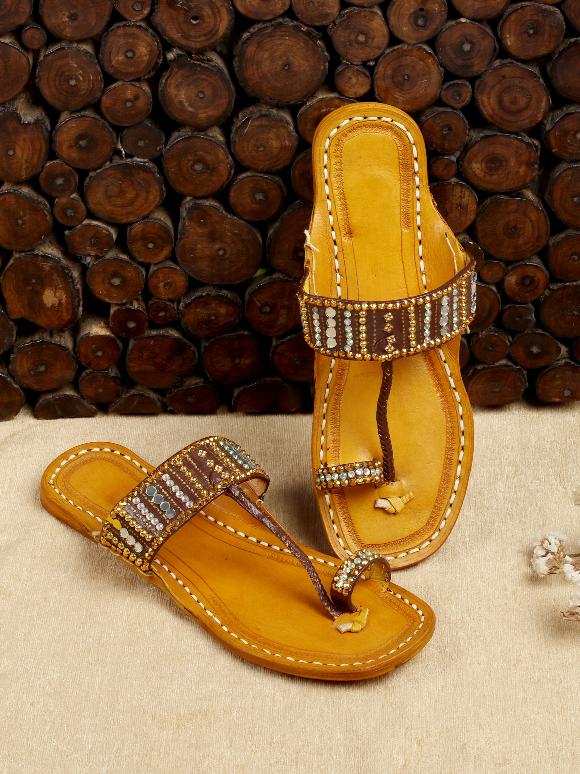 PehnawaCraft Brown tarang kolhapuri | Brown sandal | traditional flats