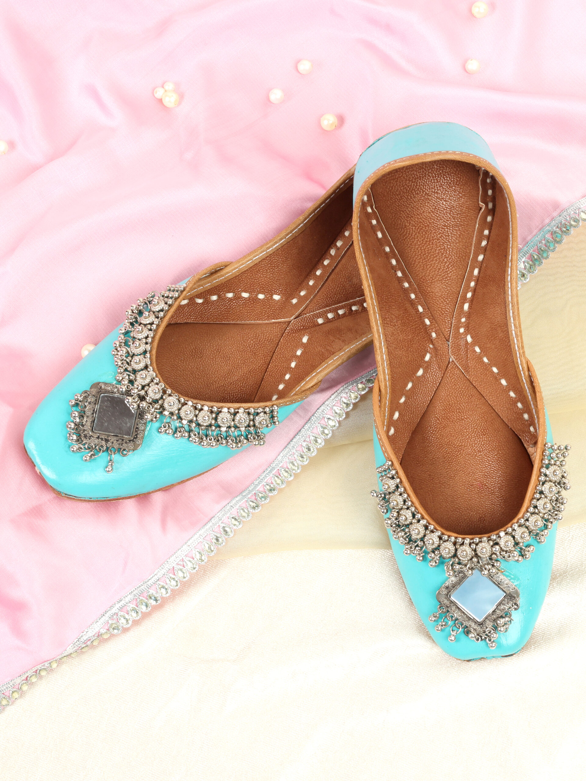 PehnawaCraft SkyBlue oxodised jutti | Casual juti