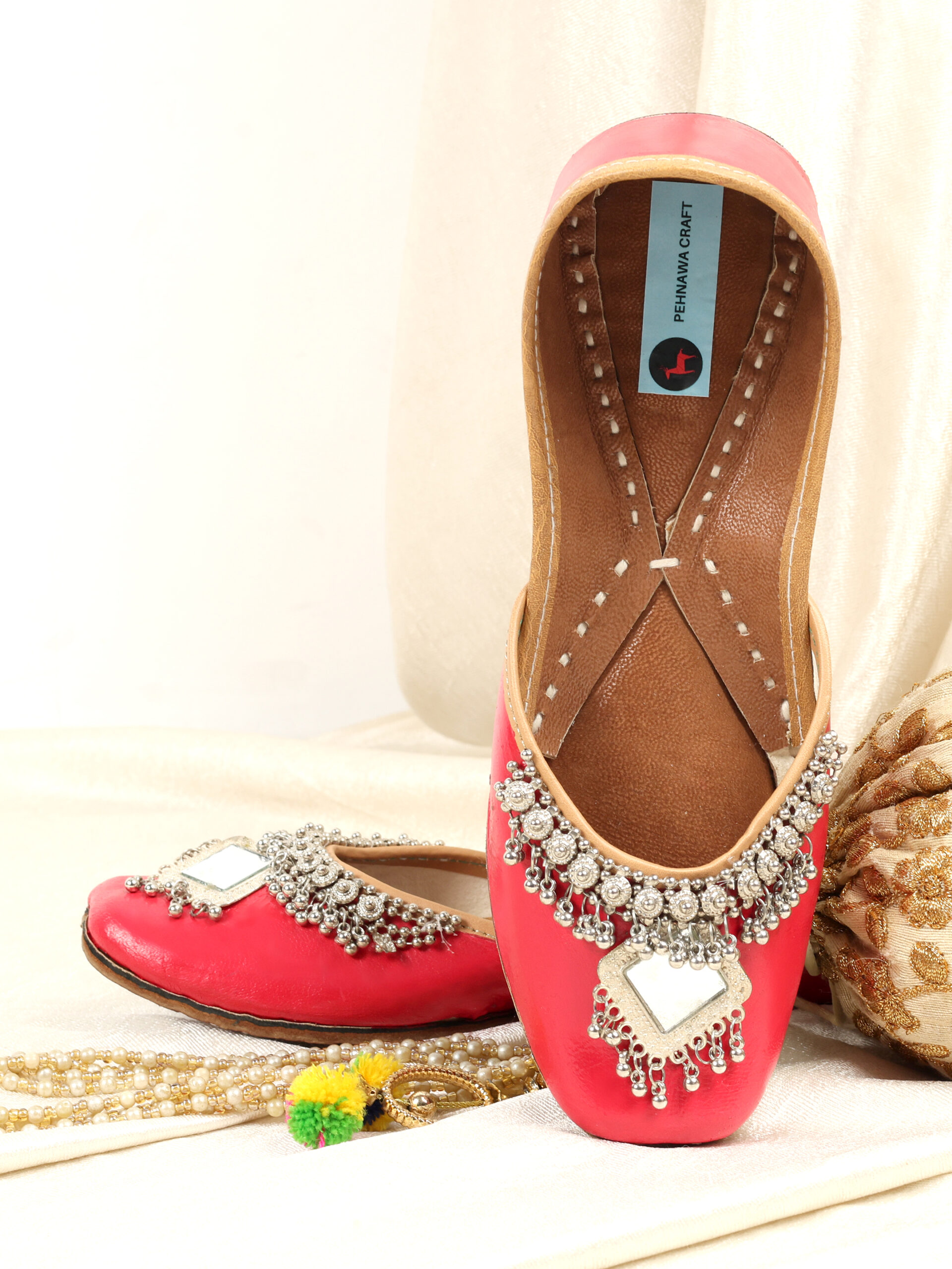 PehnawaCraft Red oxodised jutti | Red juti