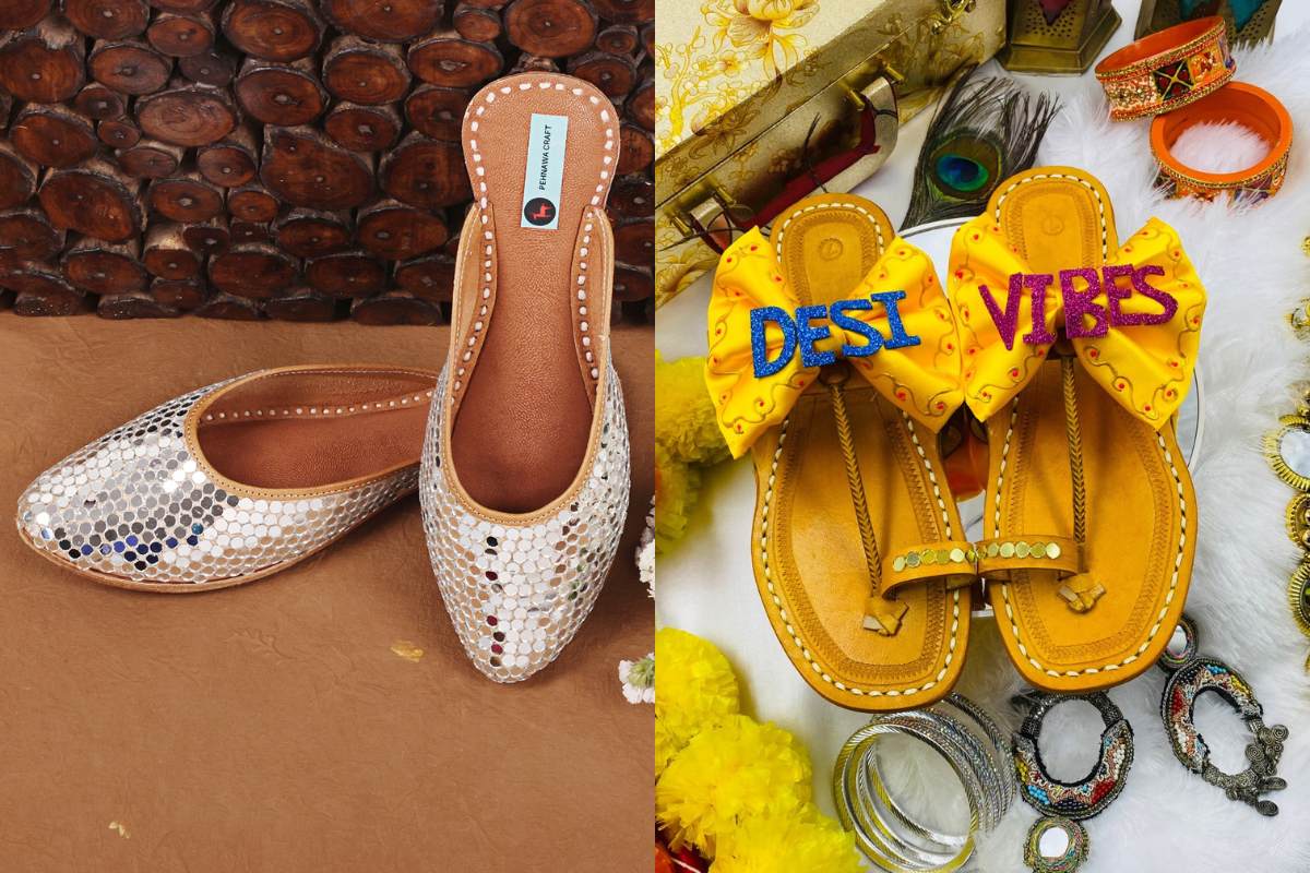 Diva Silver Mirror Mule & Desi vibes Kolhapuri Combo | One Mule + One Kolhapuri | Desi Fashion Combo