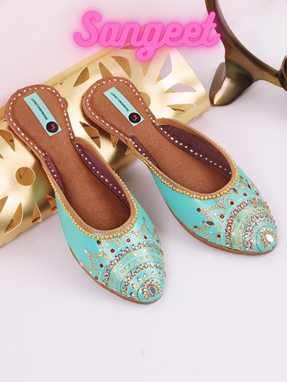 Sangeet Collection : Laila Blue Mule for Women | PehnawaCraft Mule