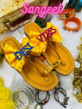 Sangeet Collection : Desi Vibe Bow Kolhapuri for Women | PehnawaCraft Kolhapuri
